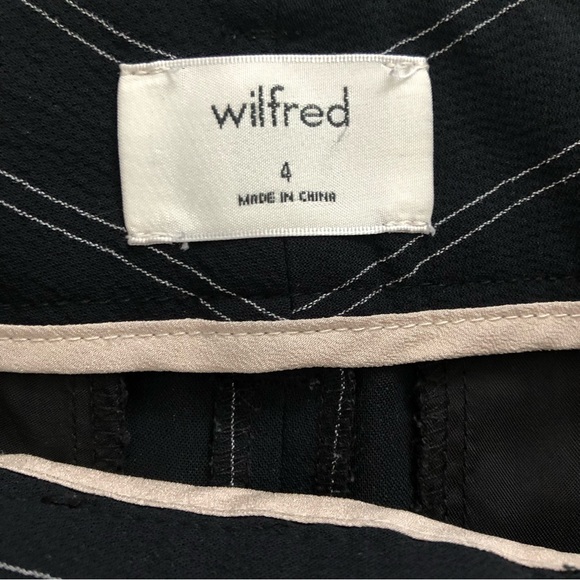 SOLD - Wilfred Aritzia Tie-Front Black Oak Pinstripe Jallade Trouser Pant Size 4 - Picture 11 of 16